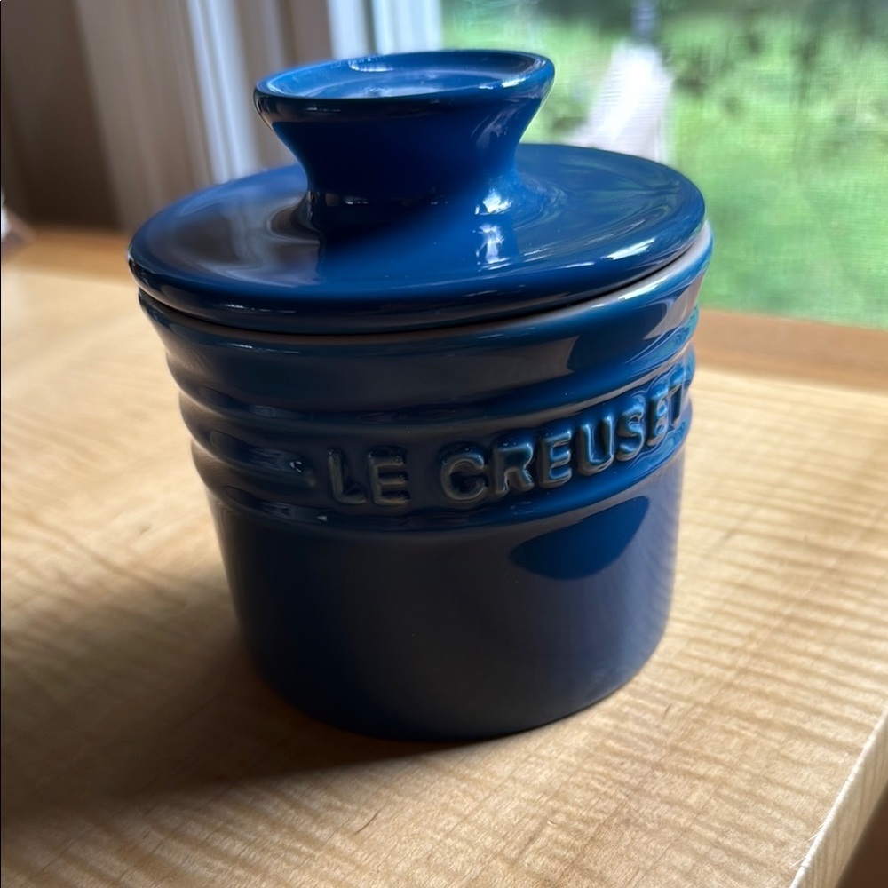 Le Creuset Blue Stoneware Butter Crock